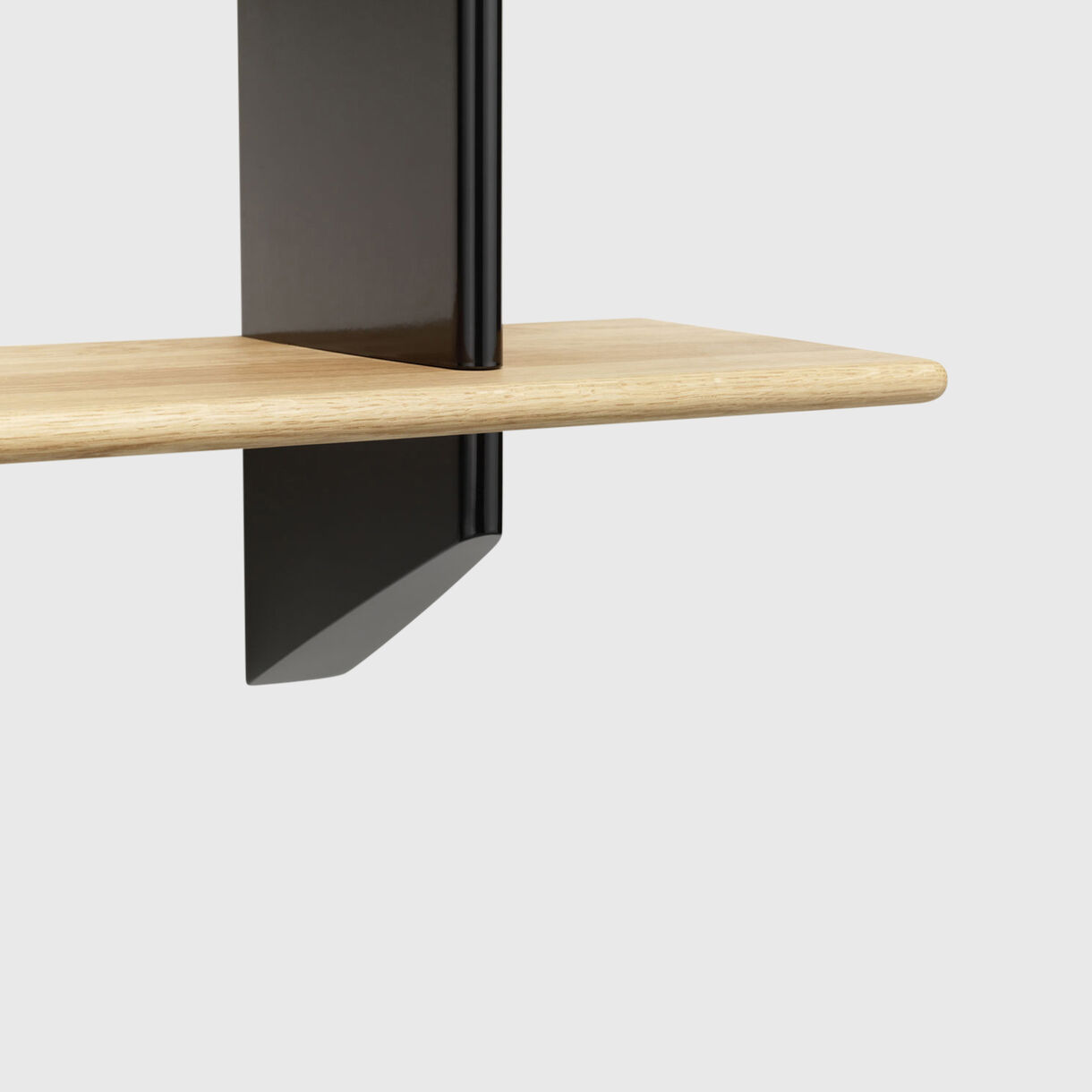 Rayonnage Mural Bookcase, Deep Black, Natural Oak